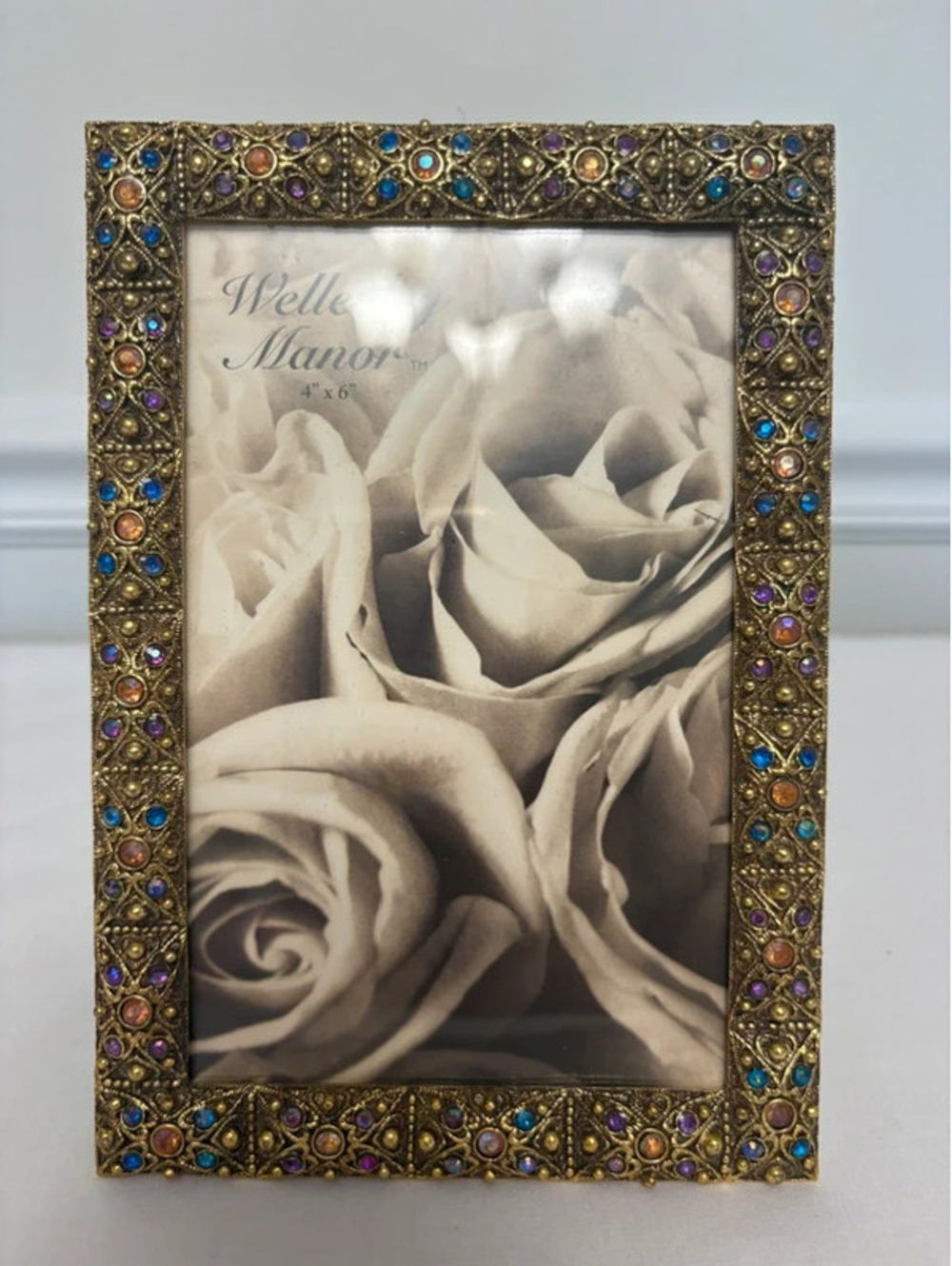 4x6 Jeweled Gold Picture Frame Ornate Boho